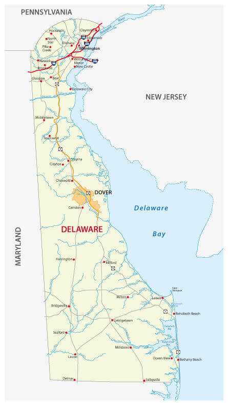 Road Carte de the EU State Delaware